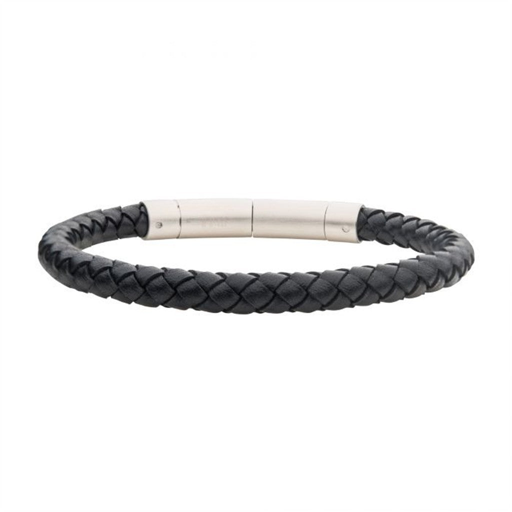 6mm Black Leather Bracelet