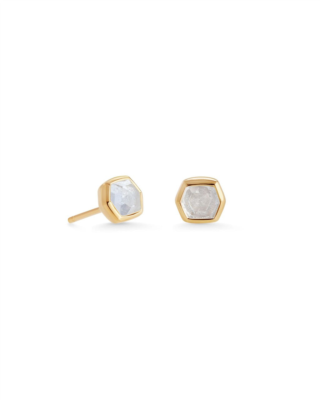 DAVIE STUD EARRINGS 18K GOLD VERMEIL ROCK CRYSTAL