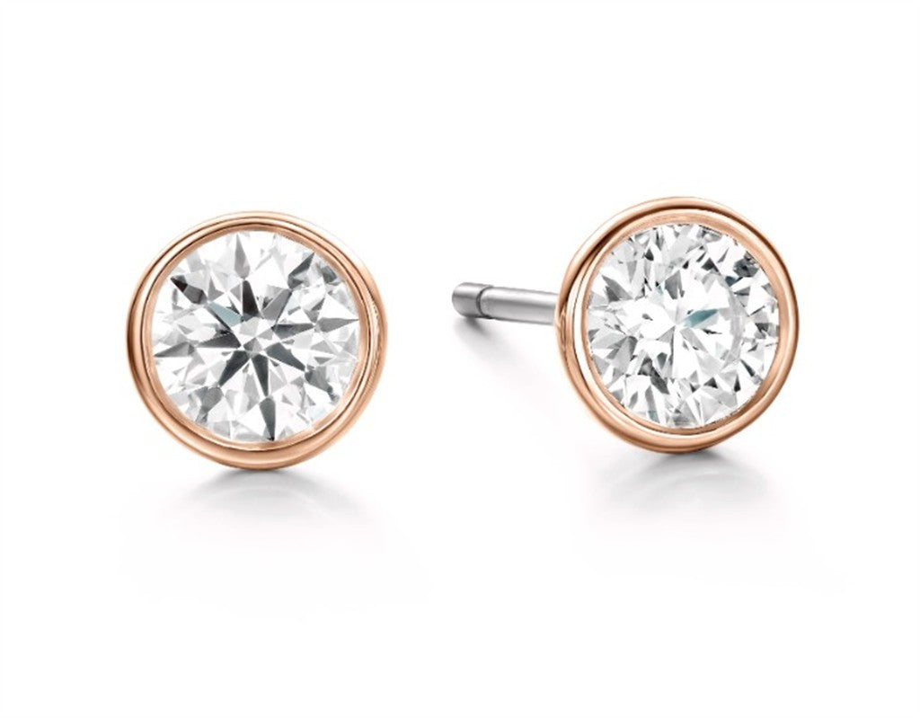 Hearts On Fire Bezel Diamond Studs