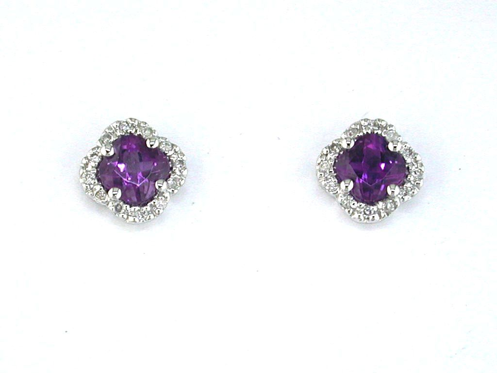 Amethyst and Diamond Earrings