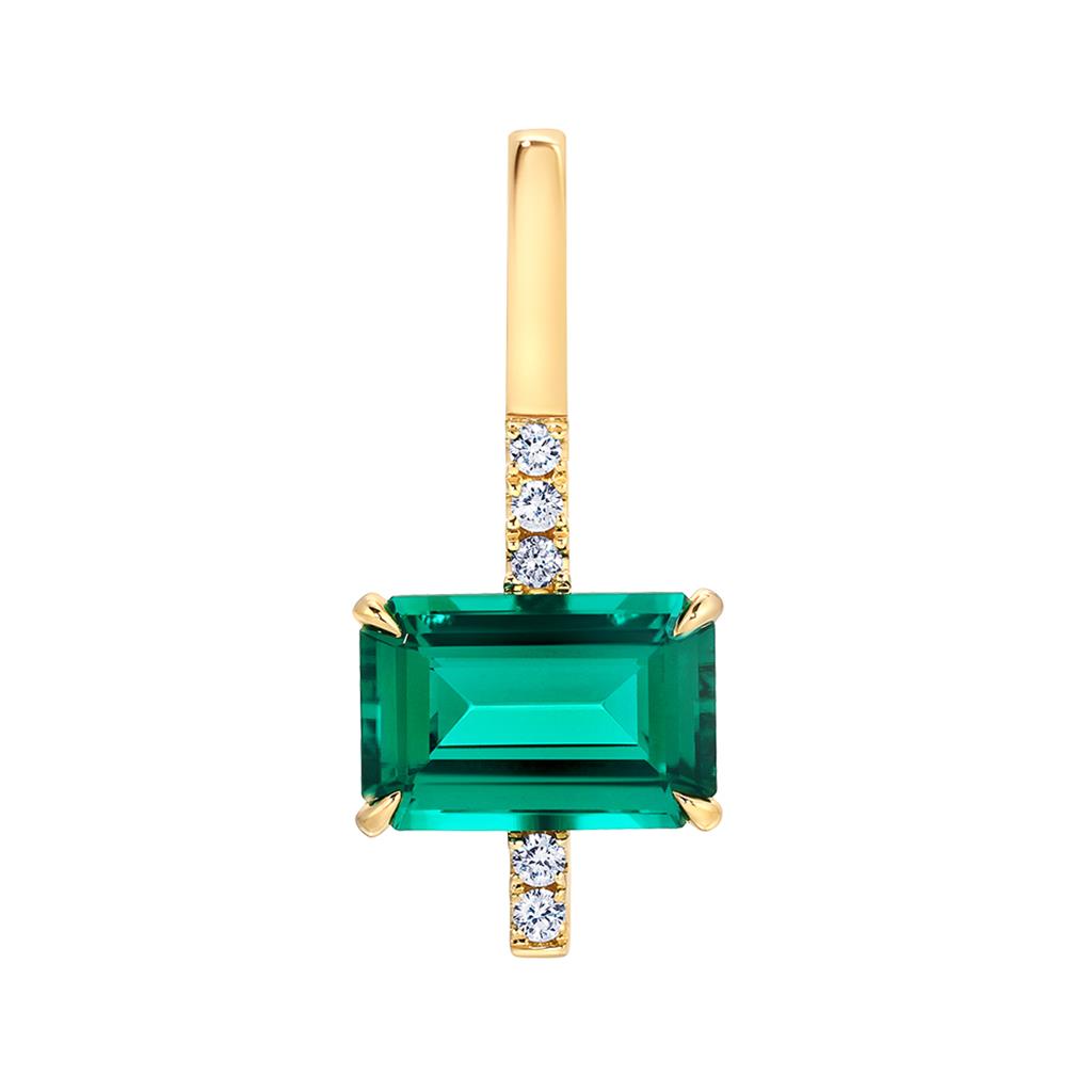 Chatham Emerald & Diamond Pendant