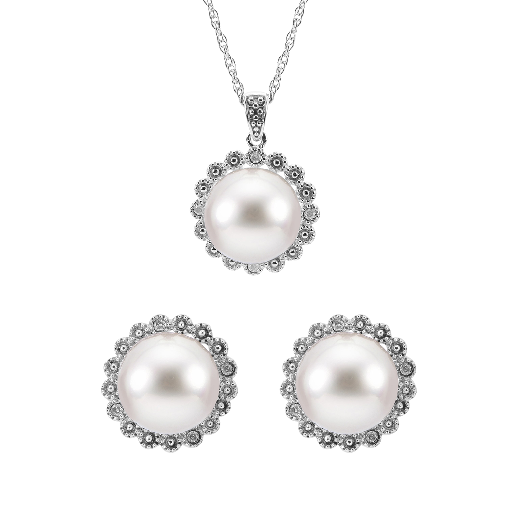 Duplicate Title: Sterling Silver Freshwater Pearl Set | 399.00 | Sterling Silver Freshwater Pearl Set