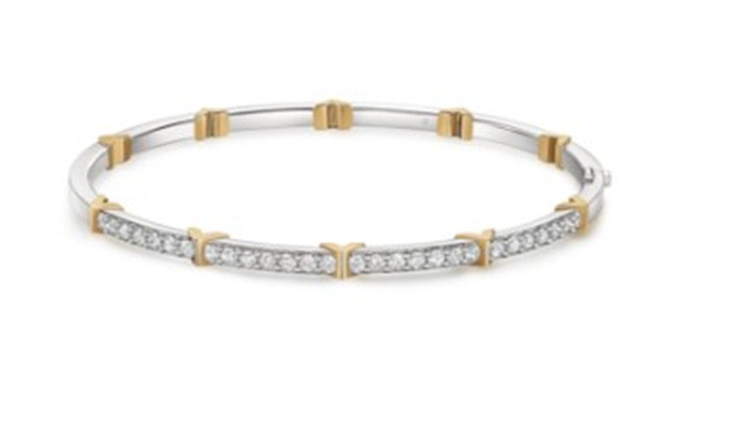 Copley Half Pave Diamond Bangle