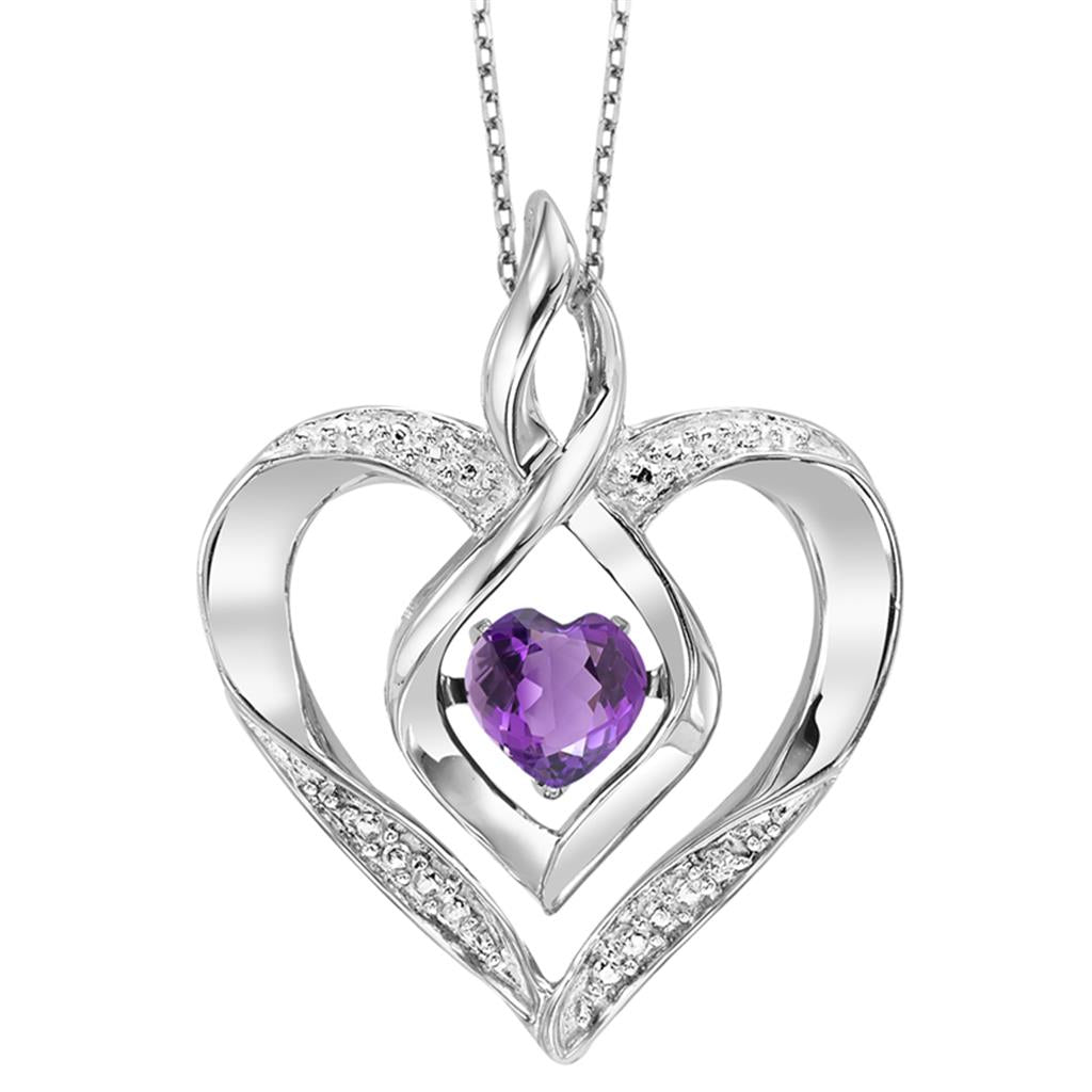 Rhythm of Love Amethyst and Diamond Pendant