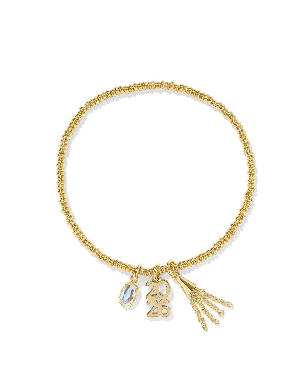 KS 2026 GRADUATION STRETCH BRACELET GOLD DICHROIC GLASS