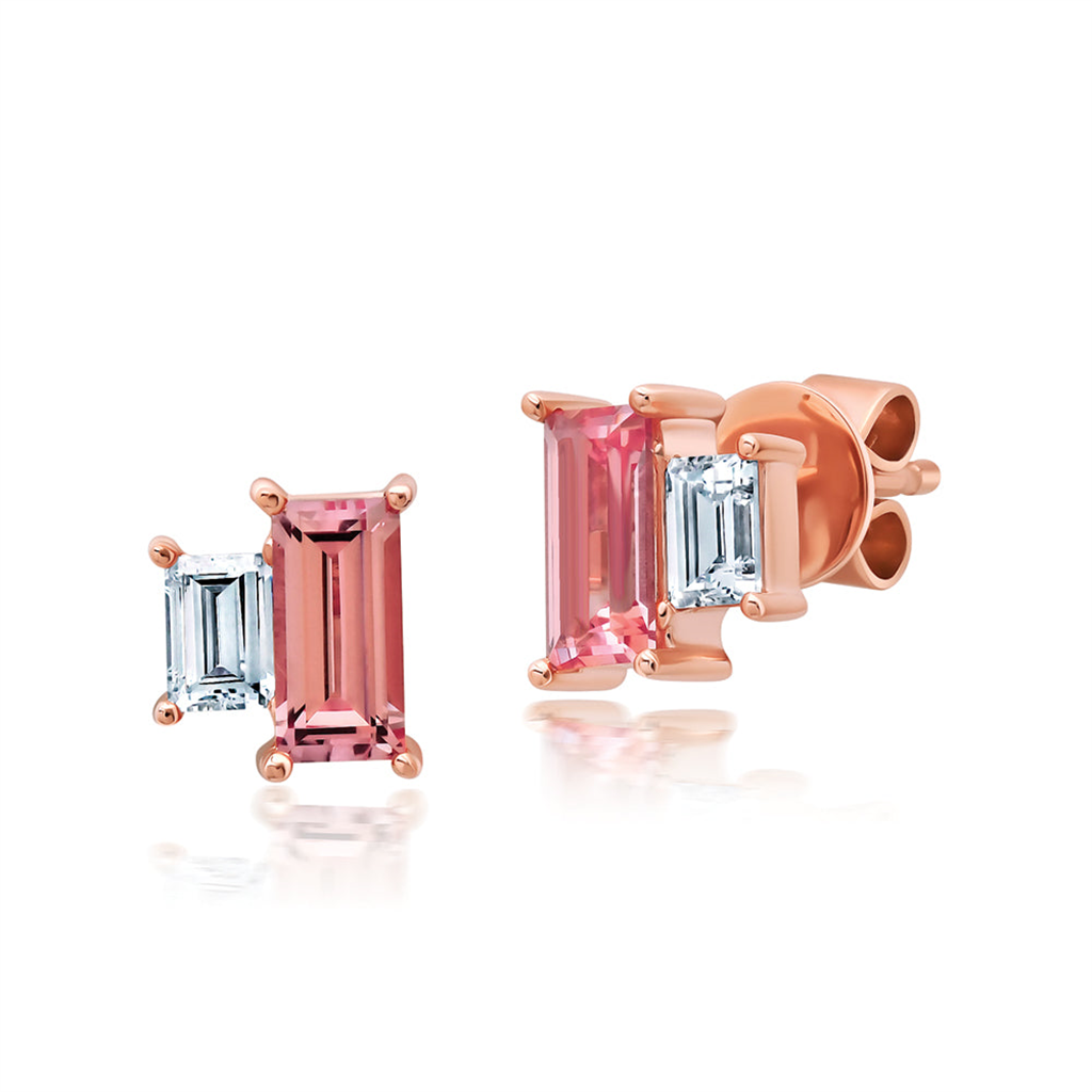 Champagne Sapphire Stud Earrings