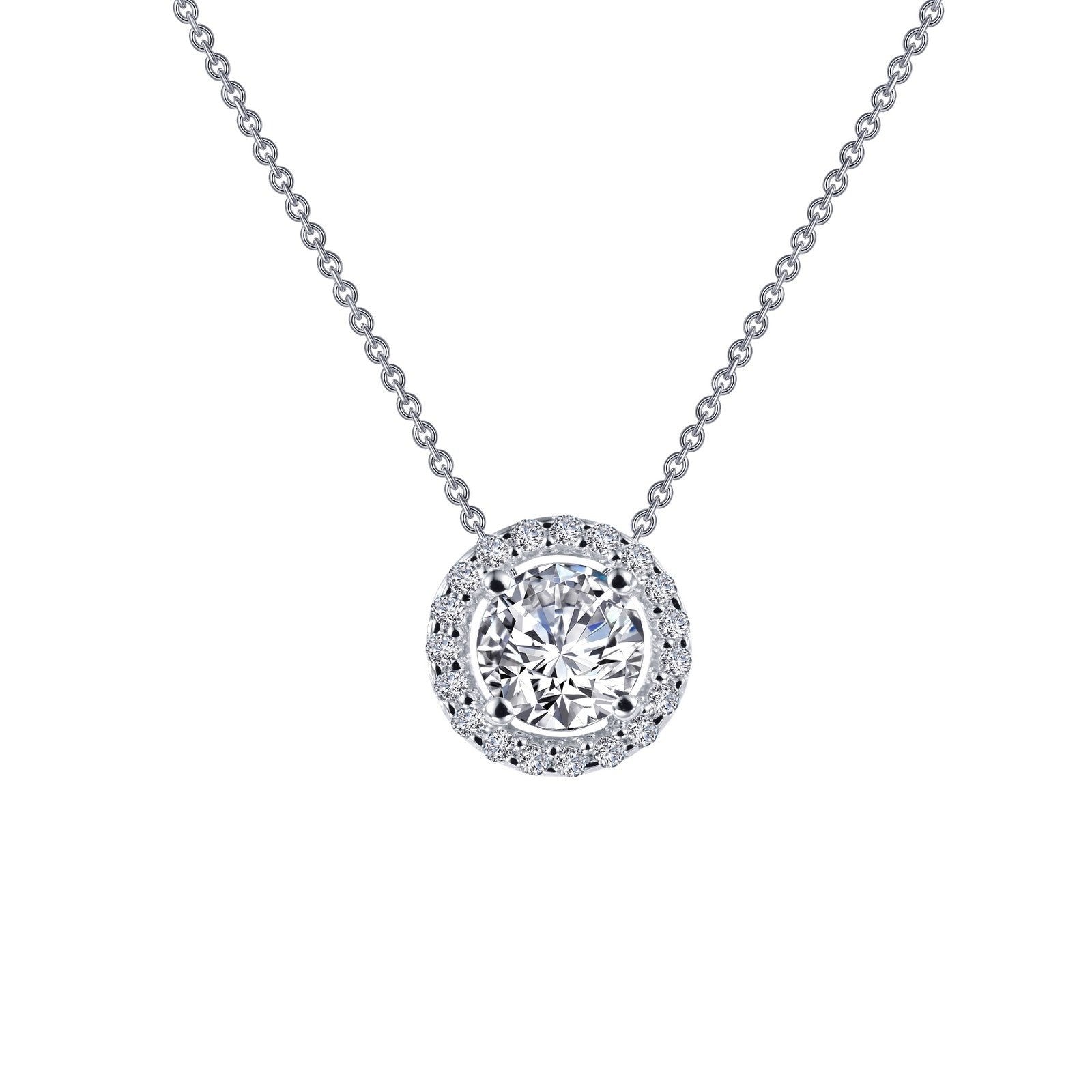 0.62 CTW Round Halo Necklace