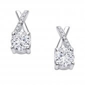 Simulated Diamond "X" Earrings