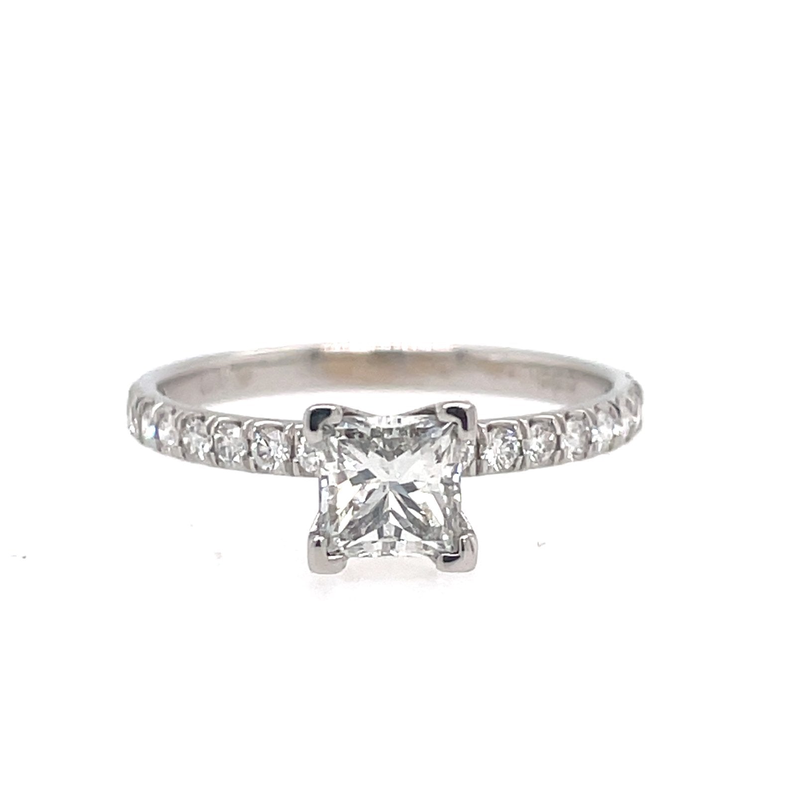 14K White Gold Princess-Cut Diamond Engagement Ring