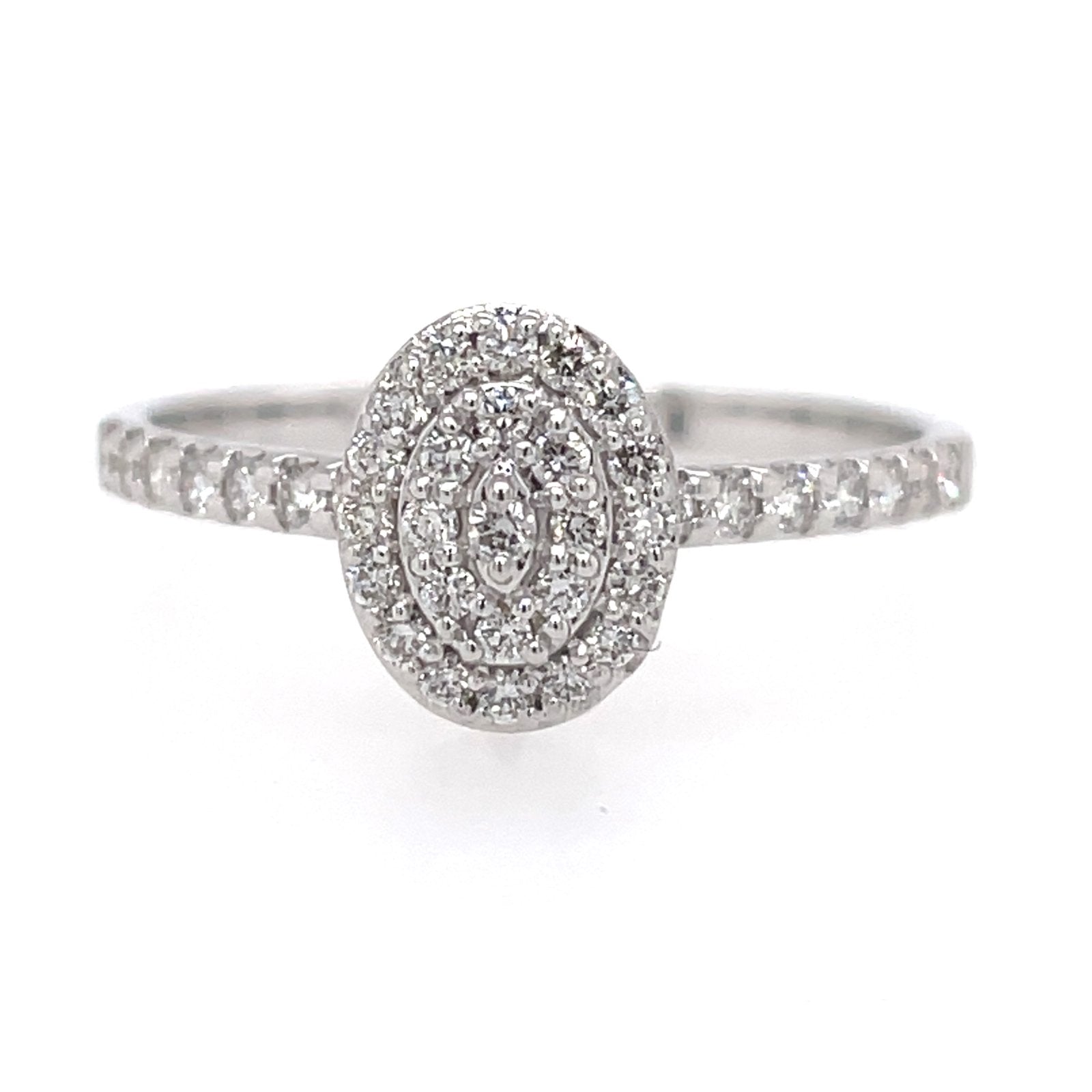 14K White Gold Diamond Engagement Ring