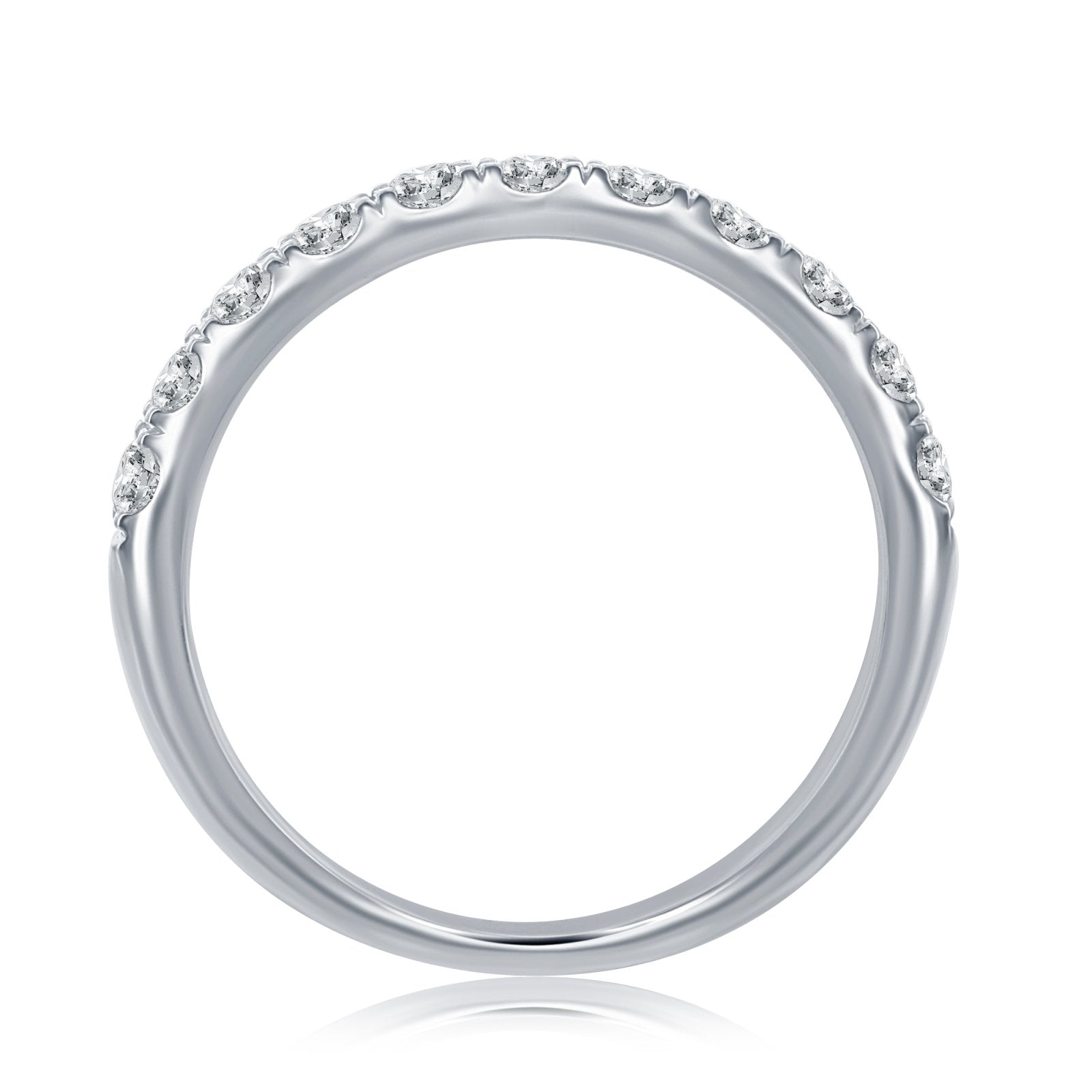 14K White Gold Diamond Wedding Band