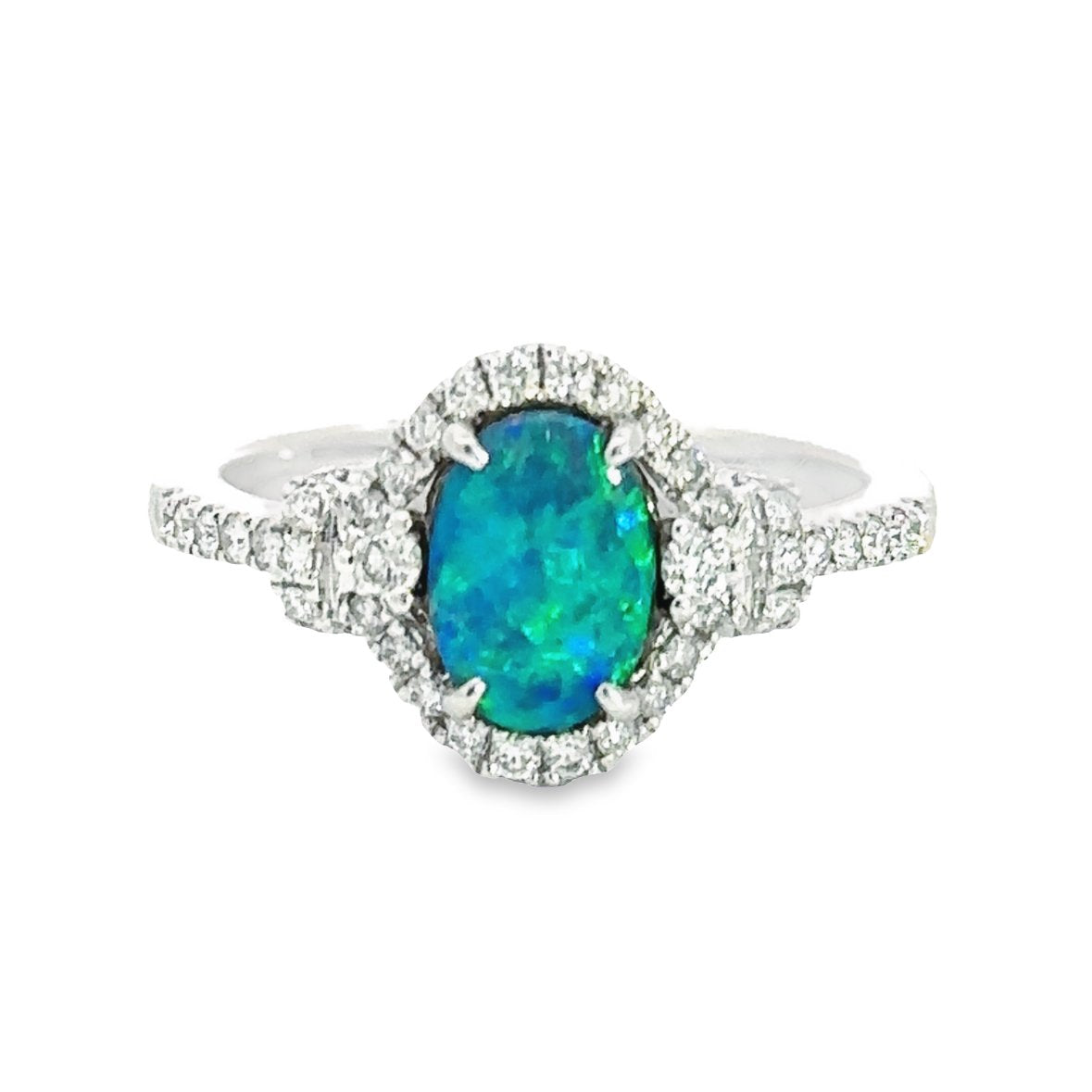 Black Opal Diamond Ring