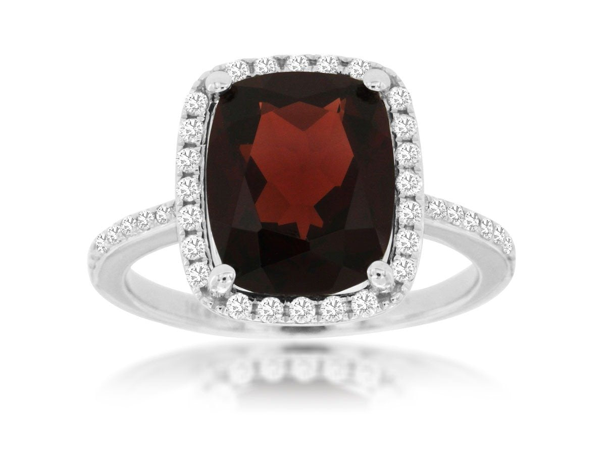 Garnet & Diamond Ring