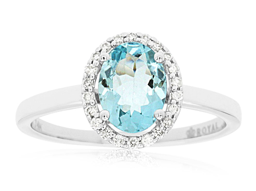 Aquamarine & Diamond Ring