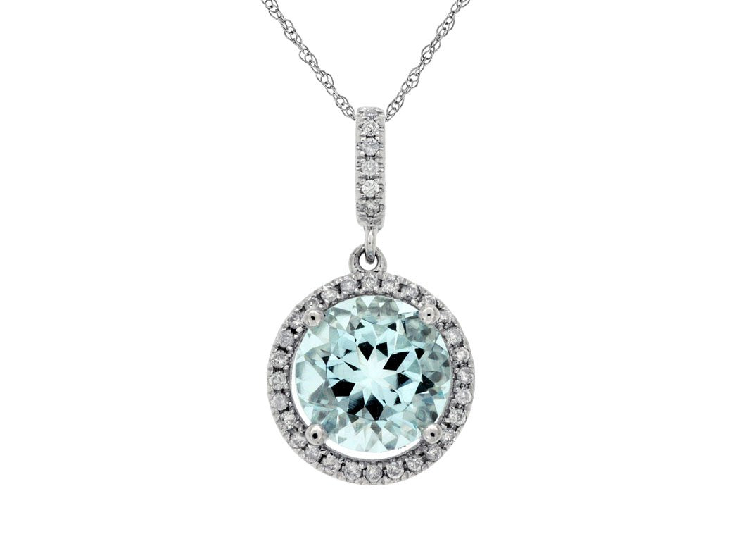 Aquamarine & Diamond Pendant