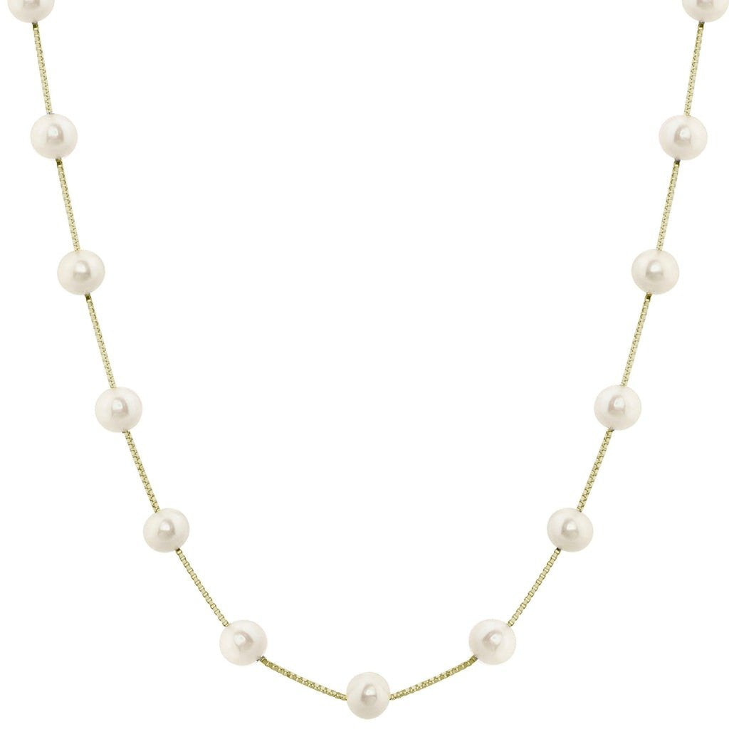 Freshwater Pearl Tin Cup Necklace