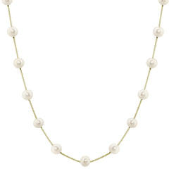 Freshwater Pearl Tin Cup Necklace