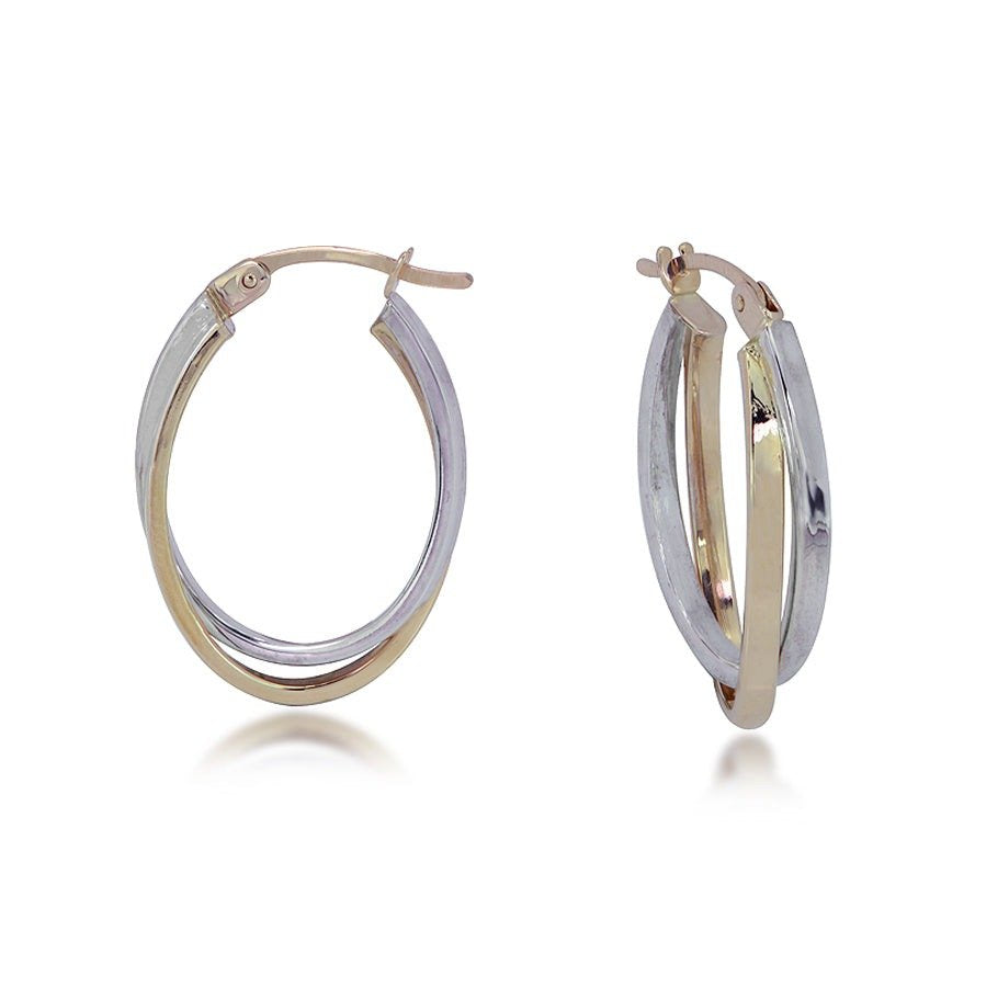 Two-tone Gold Double Hoop Earrings
