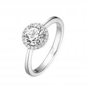 Simulated Diamond Ring with Simulated Diamond Halo