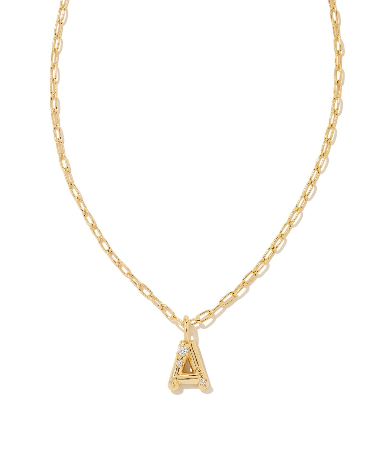 Kendra Scott Crystal Letter A Pendant Necklace