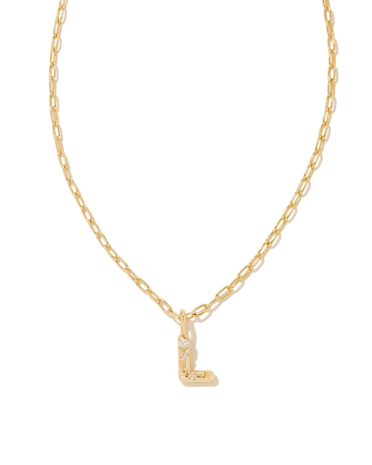 Kendra Scott Crystal Letter L Pendant Necklace