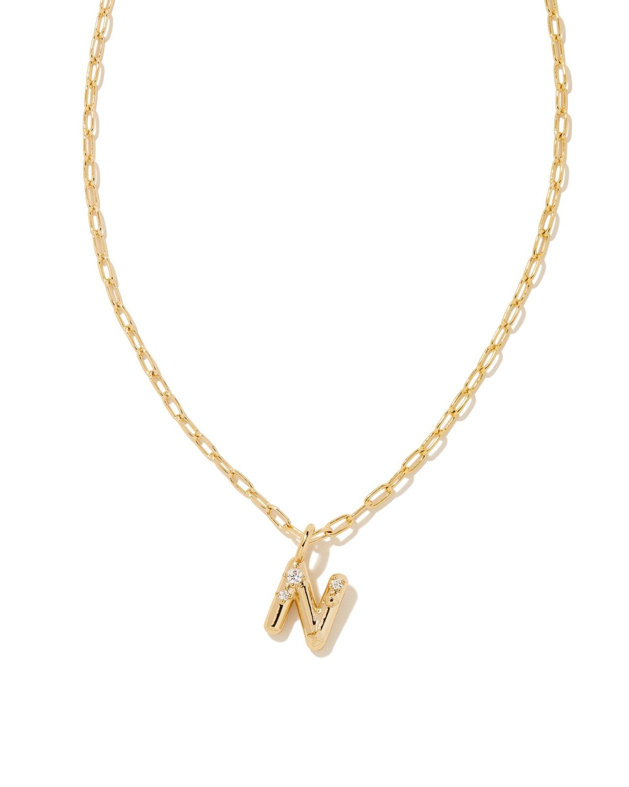 Kendra Scott Crystal Letter N Pendant Necklace