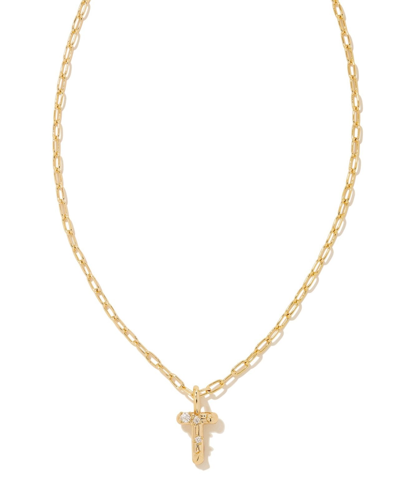 Kendra Scott Crystal Letter T Pendant Necklace