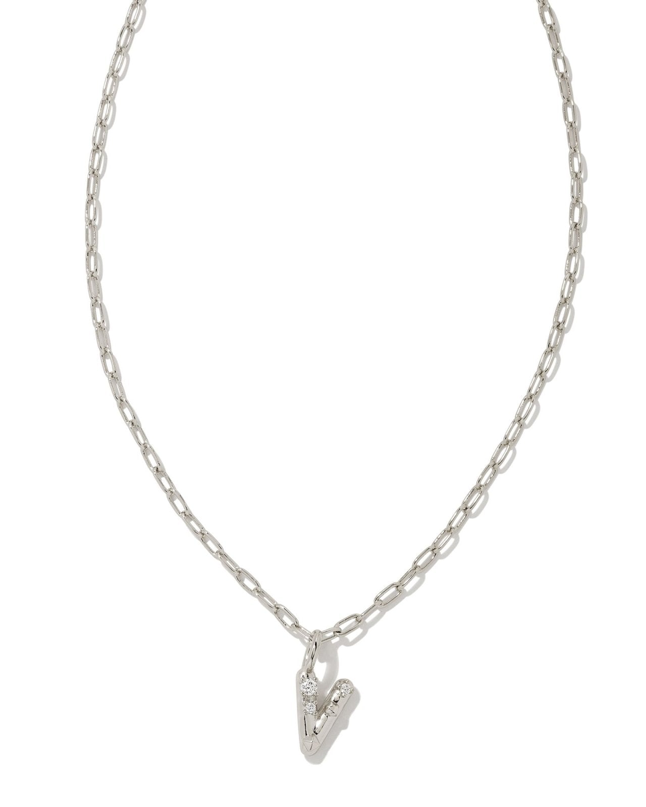 Kendra Scott Crystal Letter V Pendant Necklace