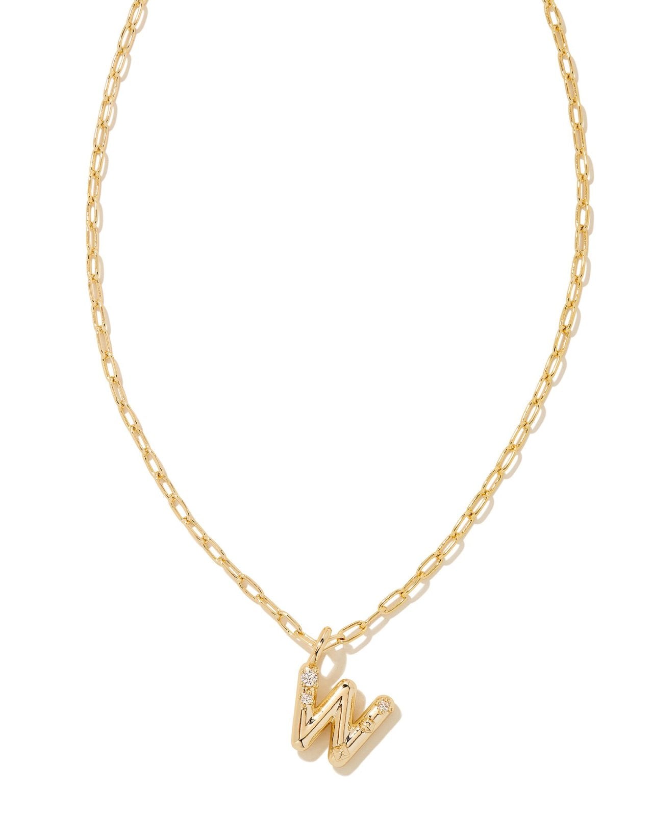 Kendra Scott Crystal Letter W Pendant Necklace