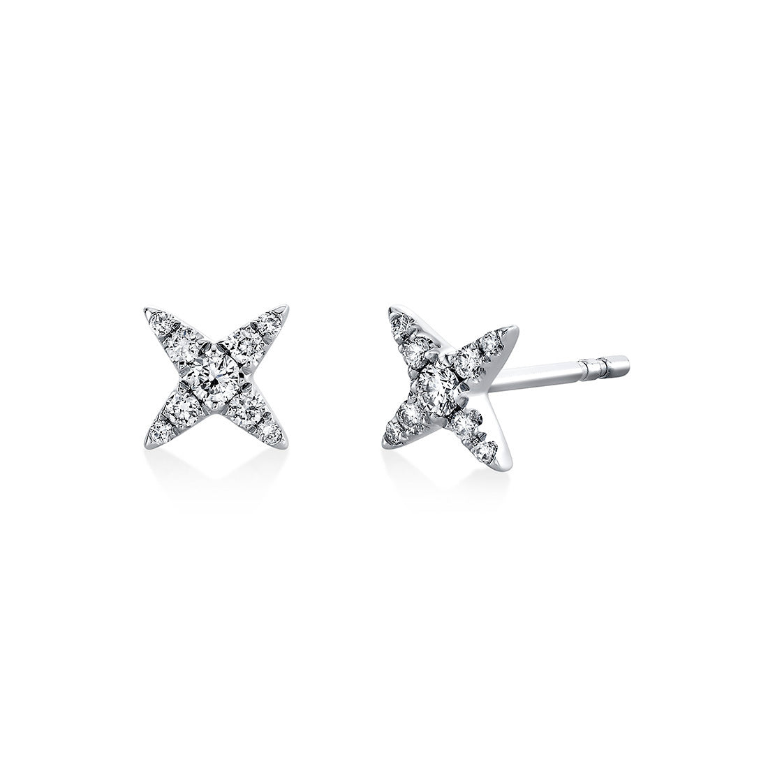 14KW T=.13CT DIAMOND STAR EARRINGS