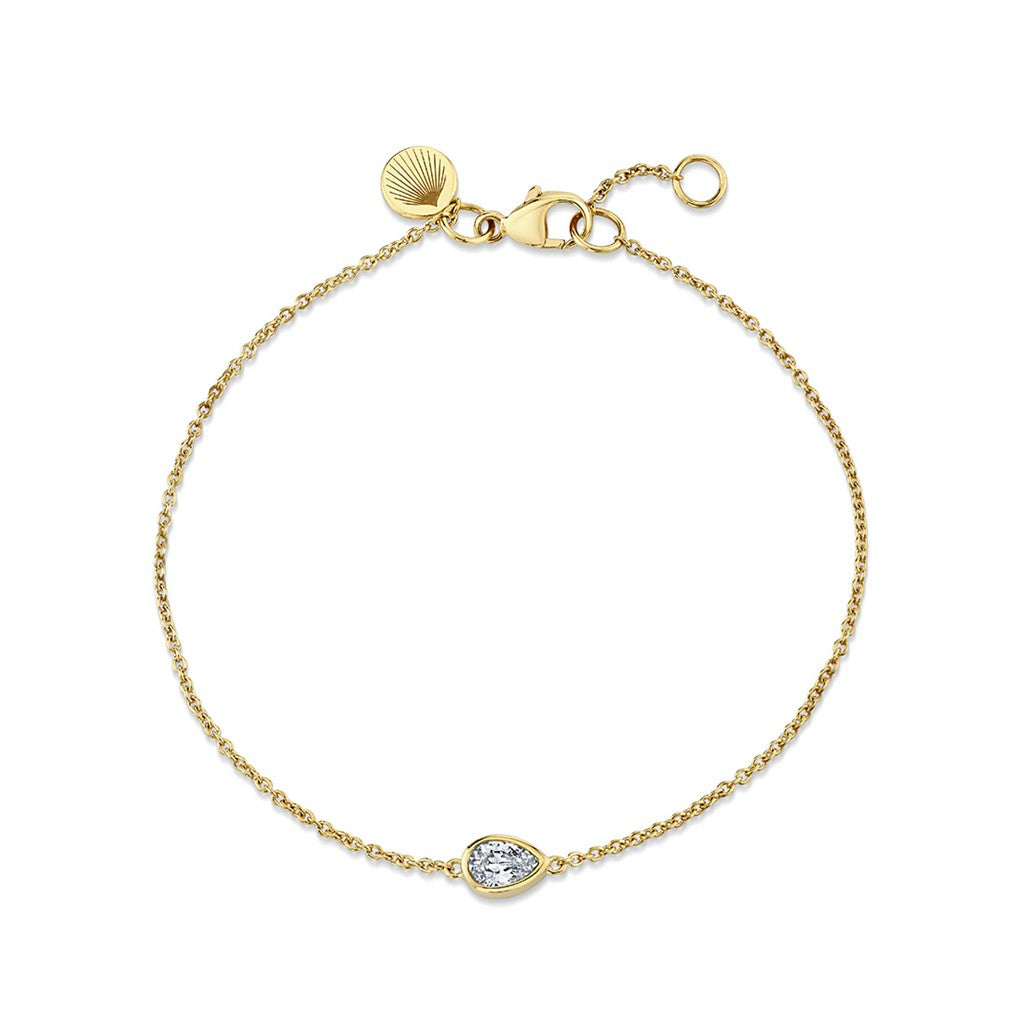 Shell Pear Bezel Diamond Bracelet