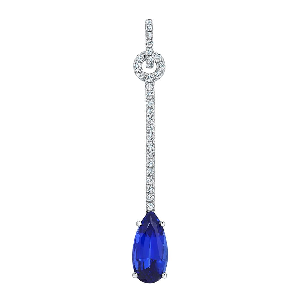 Chatham Blue Sapphire & Diamond Pendant
