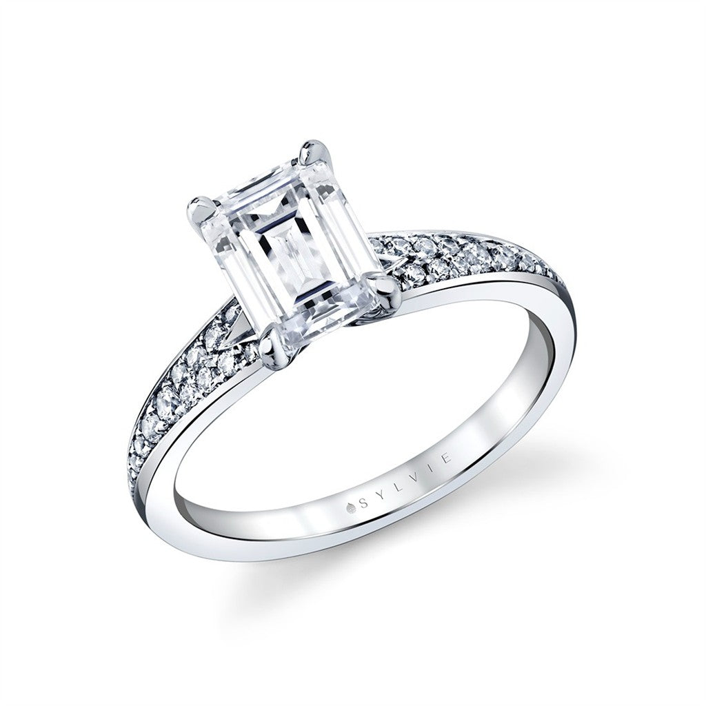 Auravie Channel Set Double Row Split Shank Engagement Ring - Skye