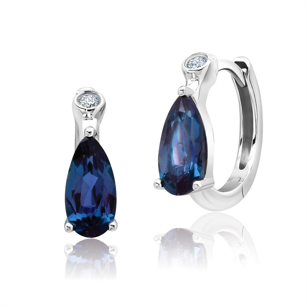 Chatham Alexandrite Huggies