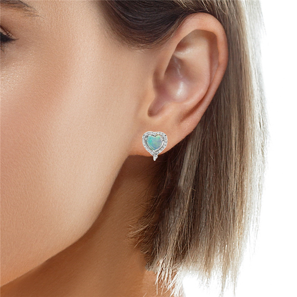 Estate Diamond and Opal Earrings