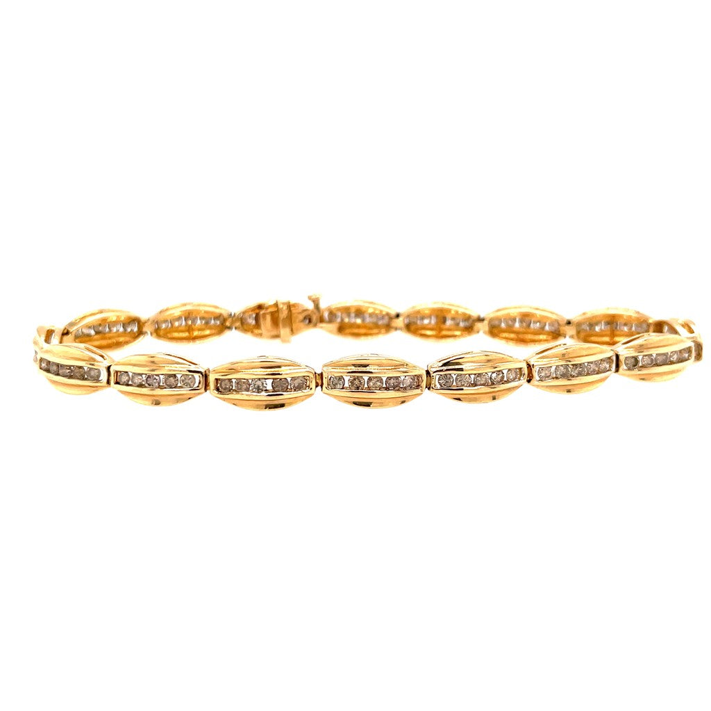 14K Yellow Gold Diamond Bracelet  (Consignment)