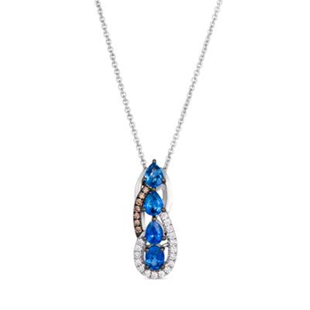 Diamond and Sapphire Pendant Necklace