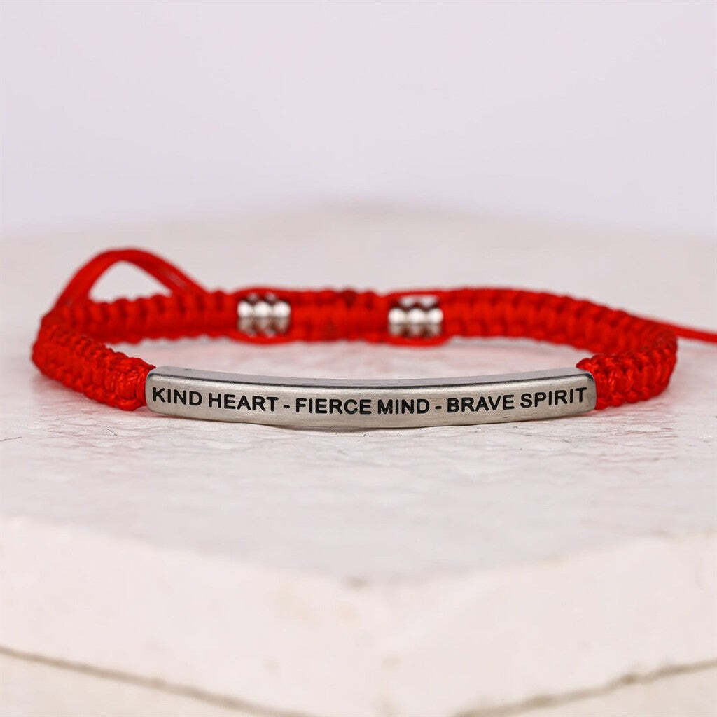 Kind Heart - Fierce Mind - Brave Spirit Rope Bracelet