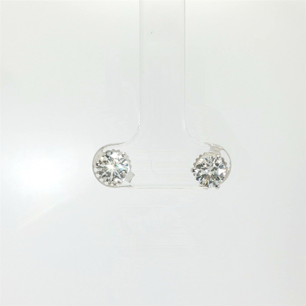 14k White Gold Diamond Earrings