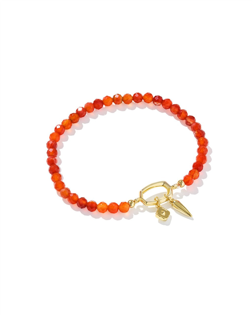 SYLVIA STRETCH BRACELET GOLD ORANGE BANDED AGATE