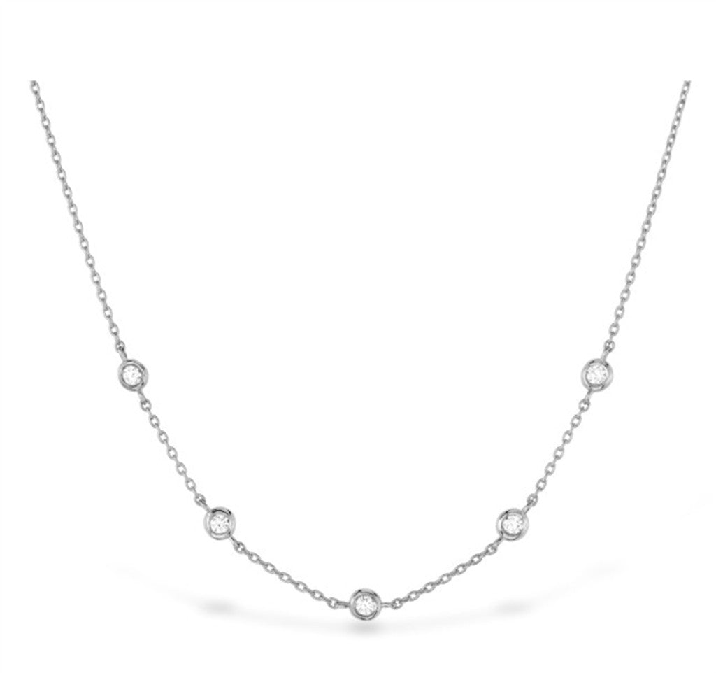 Hearts on Fire Off Set Five Bezel Necklace