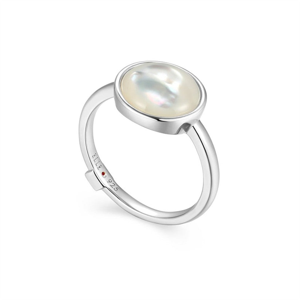 ELLE Lustre Button Mother of Pearl Ring