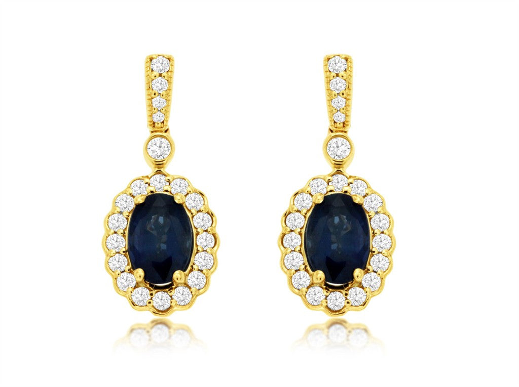 Sapphire & Diamond Earrings