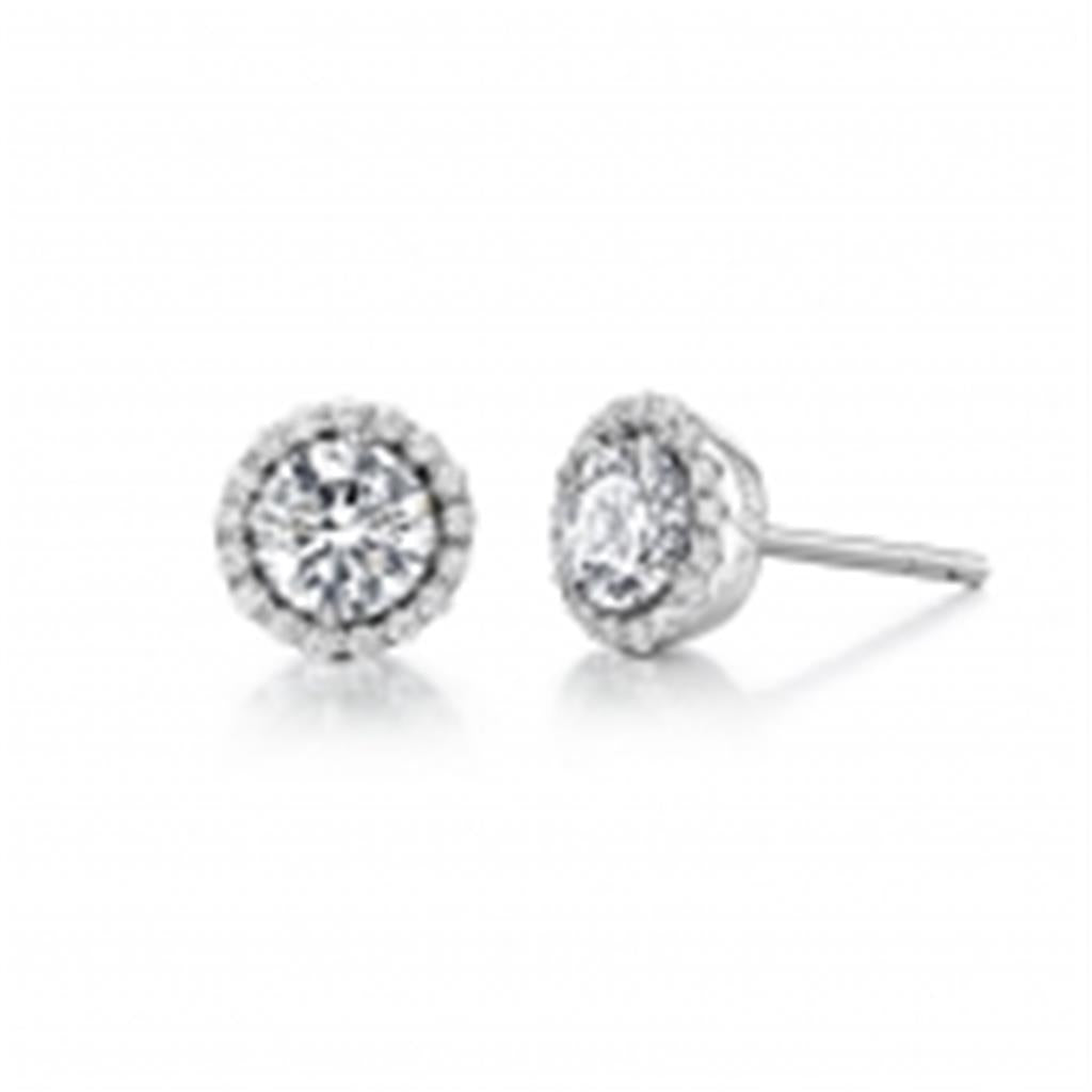 Simulated Diamond Stud Earrings with Simulated Diamond Halo