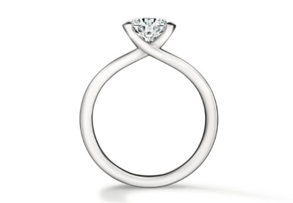 Hearts On Fire Vela Half Bezel Engagement Ring
