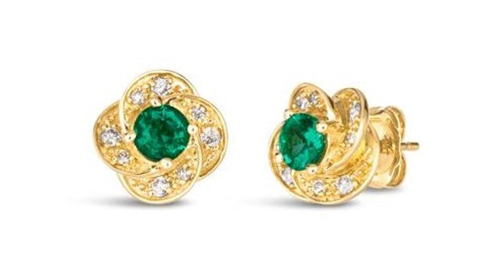 Emerald and Diamond Earrings
