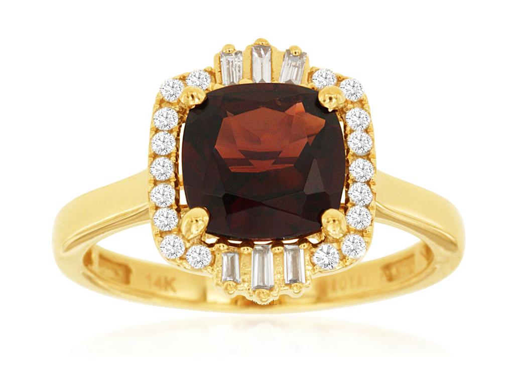Garnet and Diamond Ring