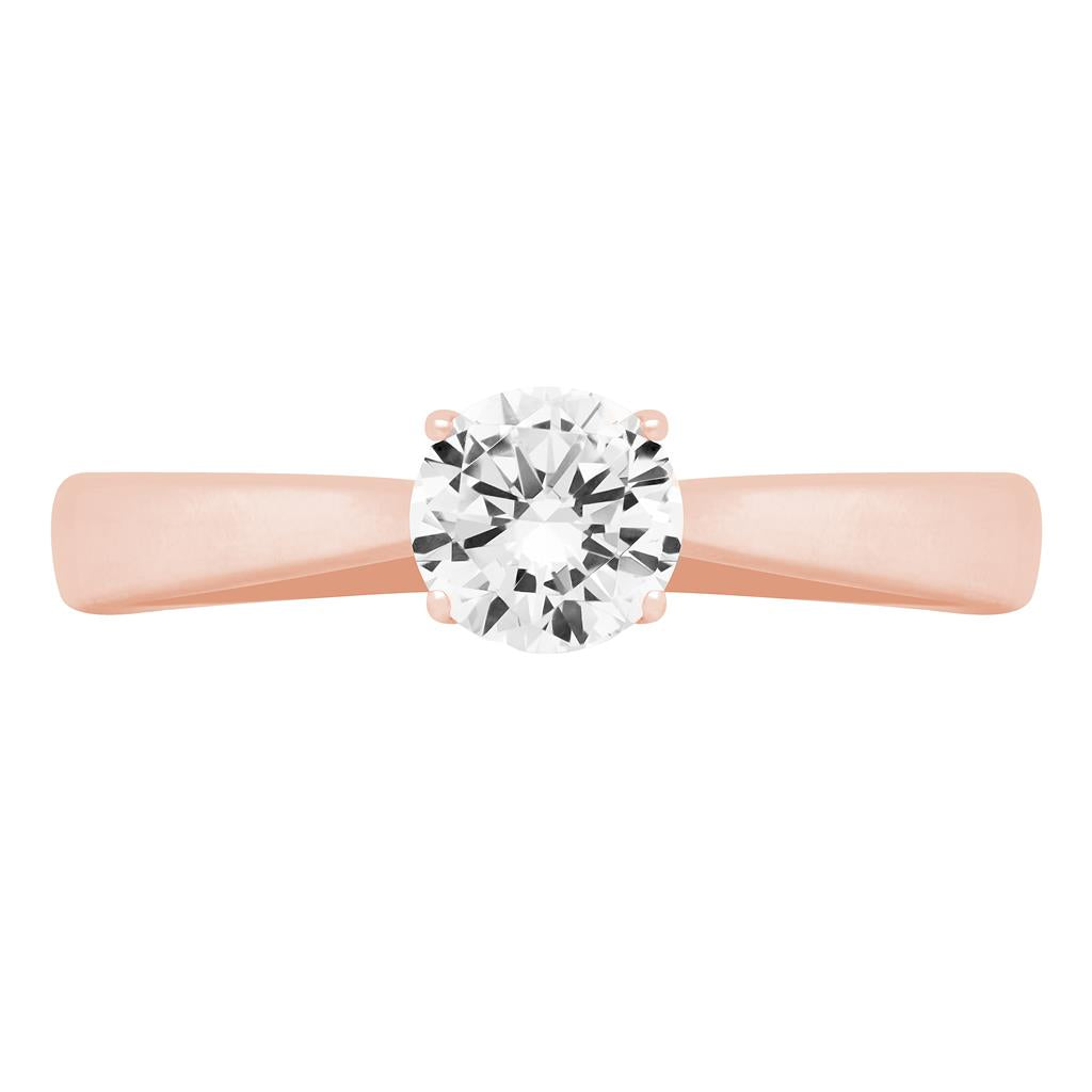 14K Rose Gold Solitaire Diamond Engaagement Ring