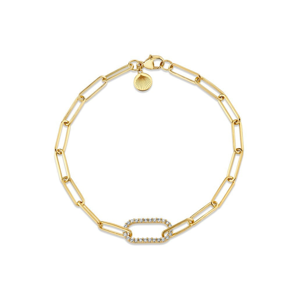 Diamond Paperclip Bracelet
