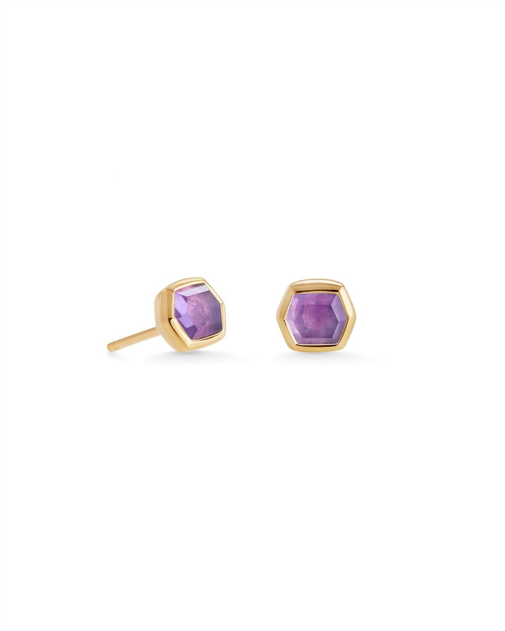 DAVIE STUD EARRINGS 18K GOLD VERMEIL AMETHYST